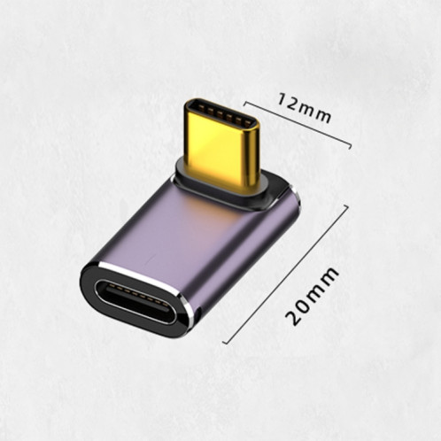 Adaptateur d'angle vertical 240 W USB-C/Type-C femelle vers USB-C/Type-C mâle 40 Gbit/s avec lumière SH749369-07